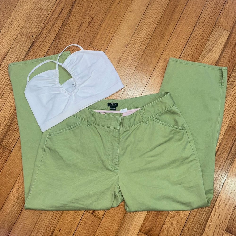 vintage light green low-rise “favorite fit” pants by j. crew !!